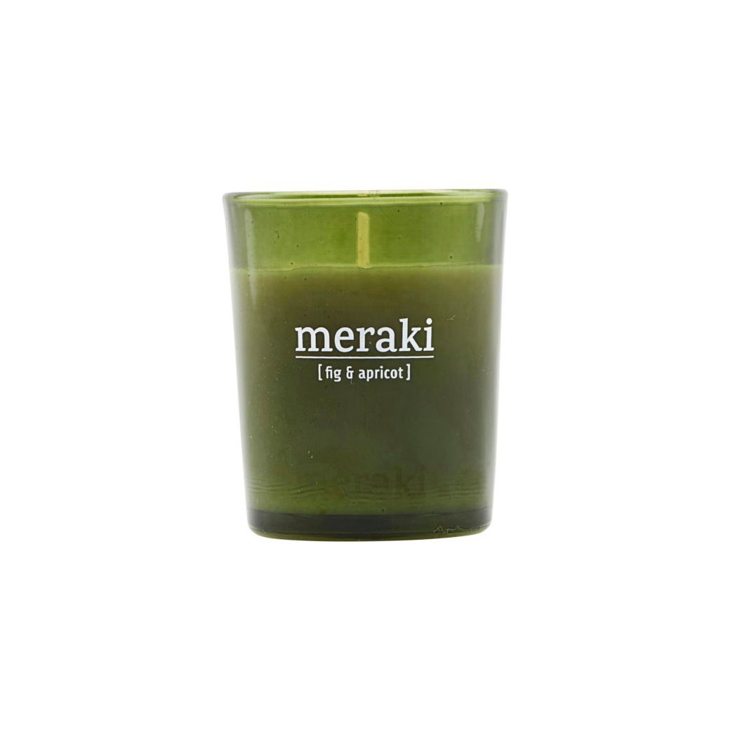 Meraki Meraki geurkaars groen glas 12 uur Fig-apricot