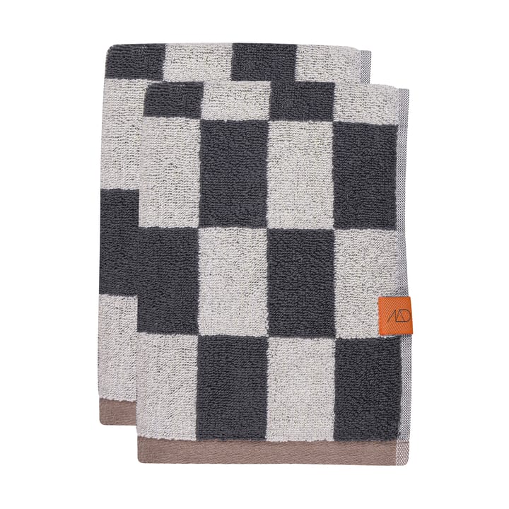 Retro gastendoek 40x55 cm 2-pack - Dark grey - Mette Ditmer