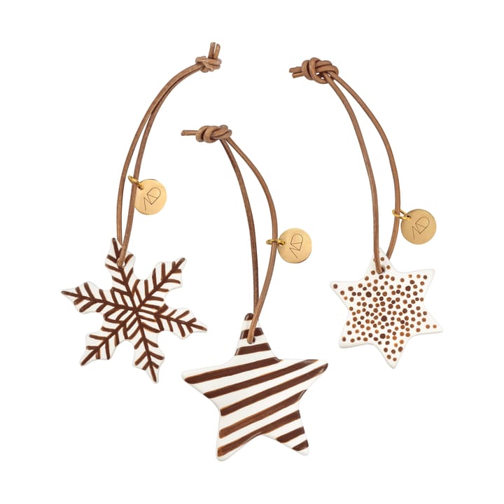 Star kerstboomhanger 3-delig - Walnut - Mette Ditmer