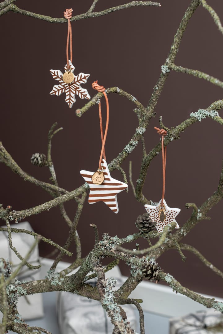 Star kerstboomhanger 3-delig - Walnut - Mette Ditmer