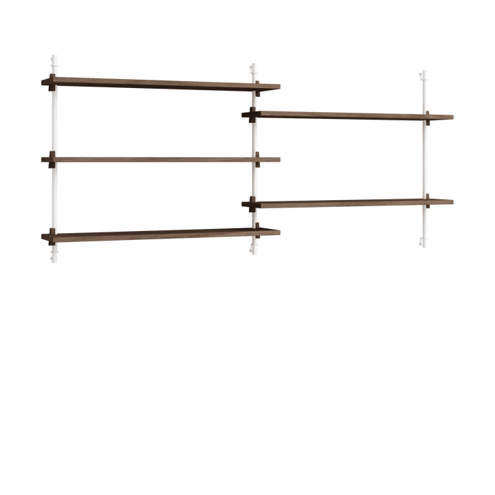 Moebe wall shelving ws.65.2.B - Gerookt eikenhout-wit - MOEBE