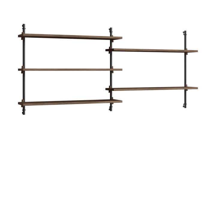 Moebe wall shelving ws.65.2.B, Gerookt eikenhout-zwart MOEBE