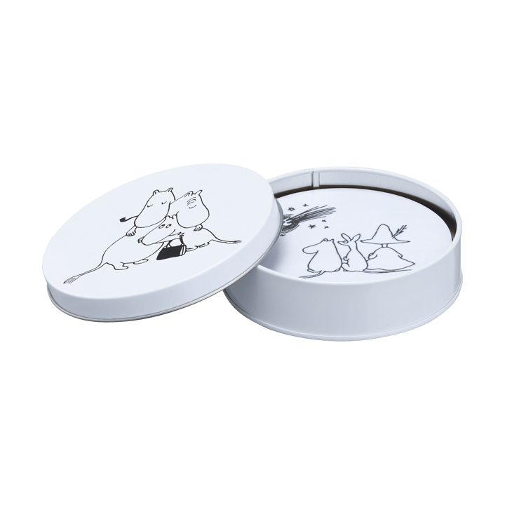 Moomin 80 glazen onderzetters Ø11 cm 4-pack, Multi Muurla