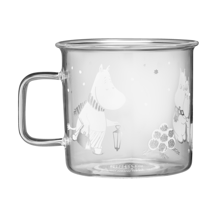 Moomin glazen mok 35 cl, Let it snow Muurla