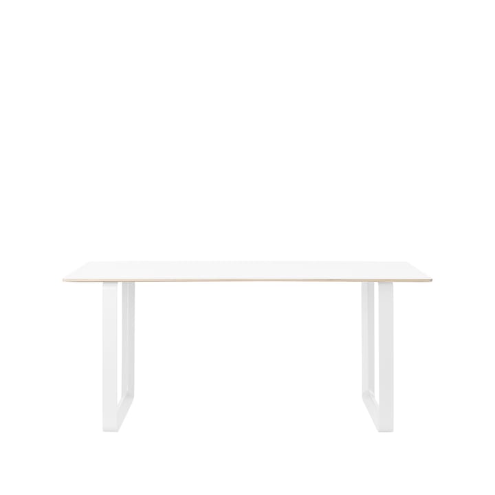 70/70 eettafel 170x85 cm - White laminate-Plywood-White - Muuto