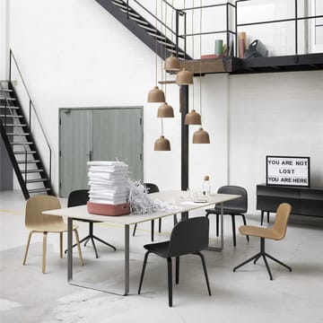 70/70 eettafel 255x108 cm - Black linoleum-Plywood-Black - Muuto