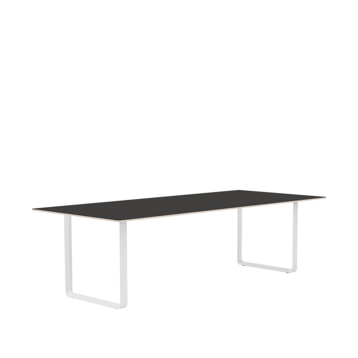 70/70 eettafel 255x108 cm - Black linoleum-Plywood-White - Muuto