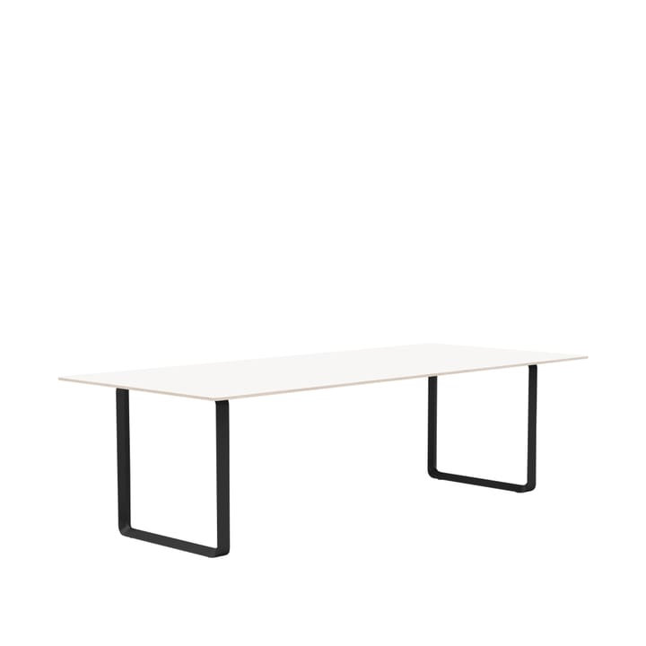 70/70 eettafel 255x108 cm - White laminate-Plywood-Black - Muuto