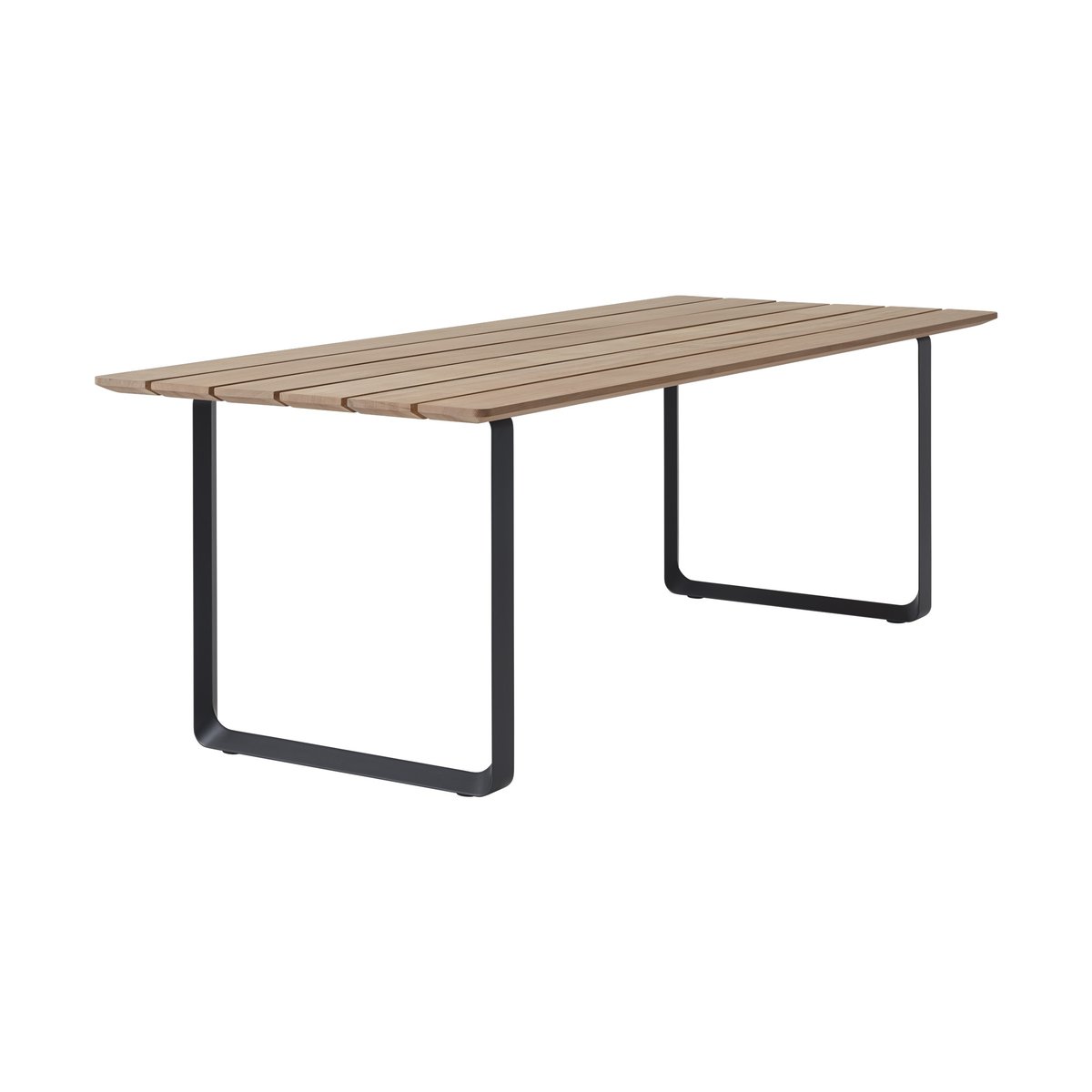 Muuto 70/70 Outdoor eettafel 225x90 cm zwart stalen frame