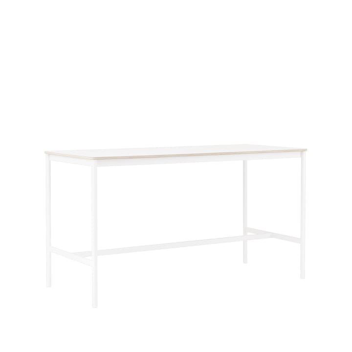 Base High bartafel, white laminate, wit onderstel, plywoodrand, b85 l190 h105 Muuto