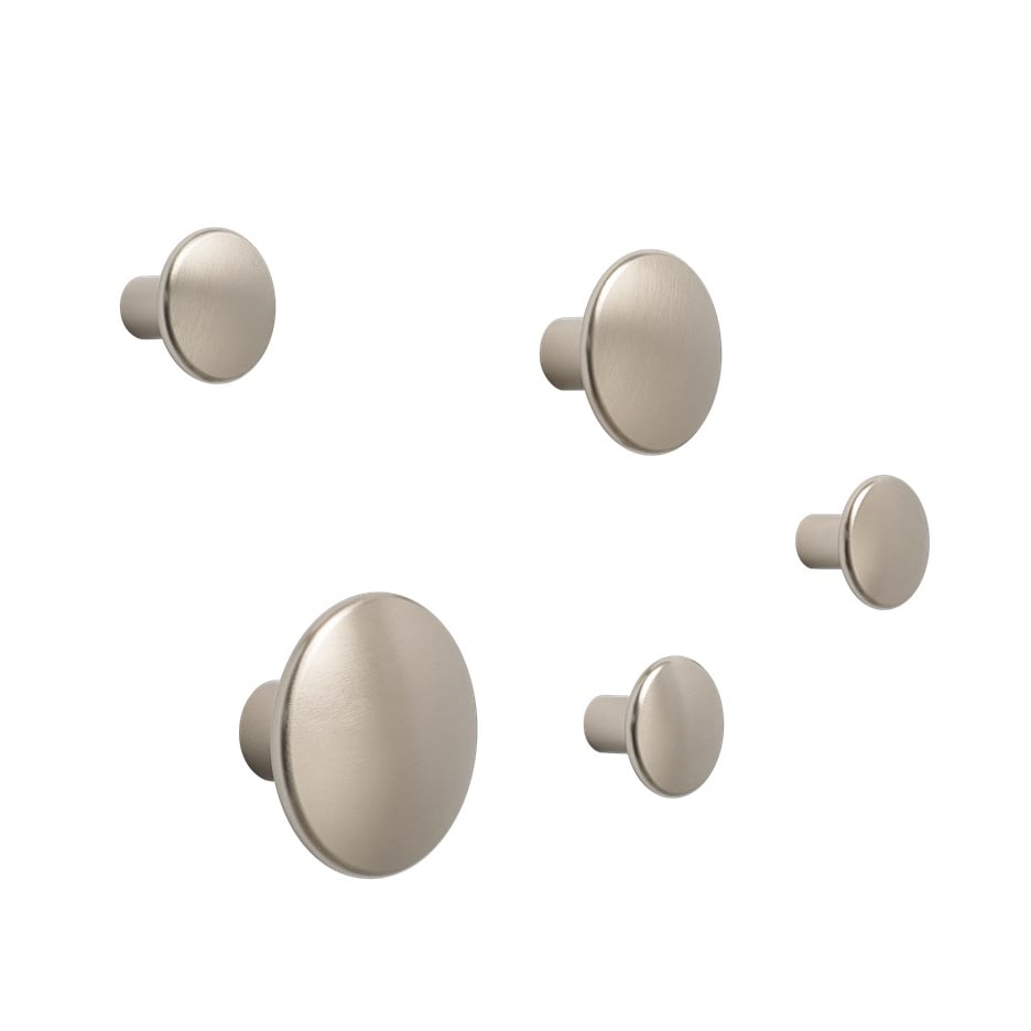 Muuto Dots wandhaak metaal 5-pack Taupe