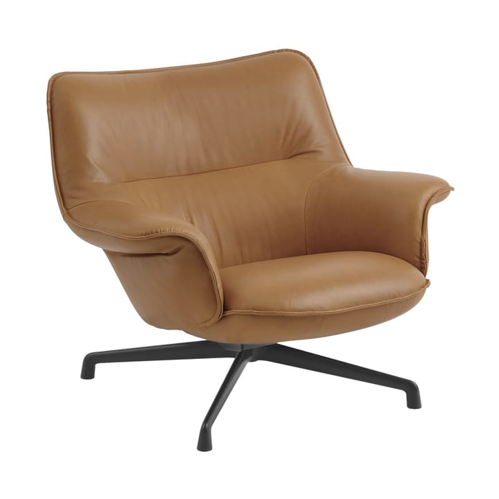 Doze fauteuil laag draaivoet - Refine leather cognac-black - Muuto