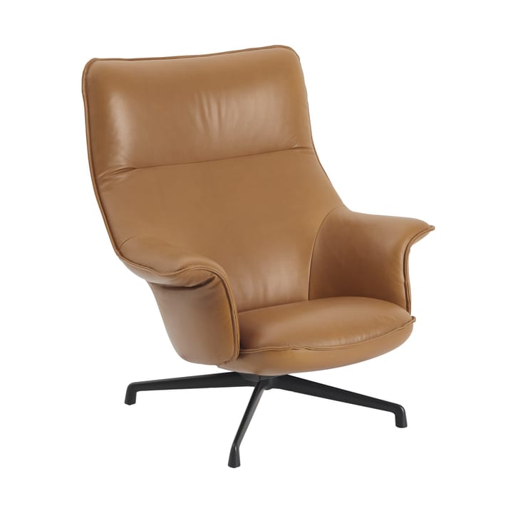Doze fauteuil swivel base - Refine leather cognac-black - Muuto
