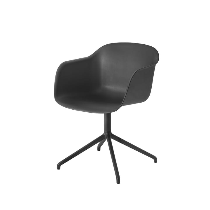 Fiber armchair swivel voet met return bureaustoel - Black-anthracite black base - Muuto