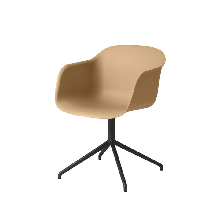 Fiber armchair swivel voet met return bureaustoel - Ochre-anthracite black - Muuto