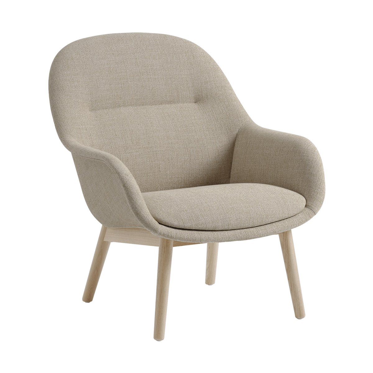 Muuto Fiber Lounge fauteuil met eikenhouten poten Ecriture 240-grey