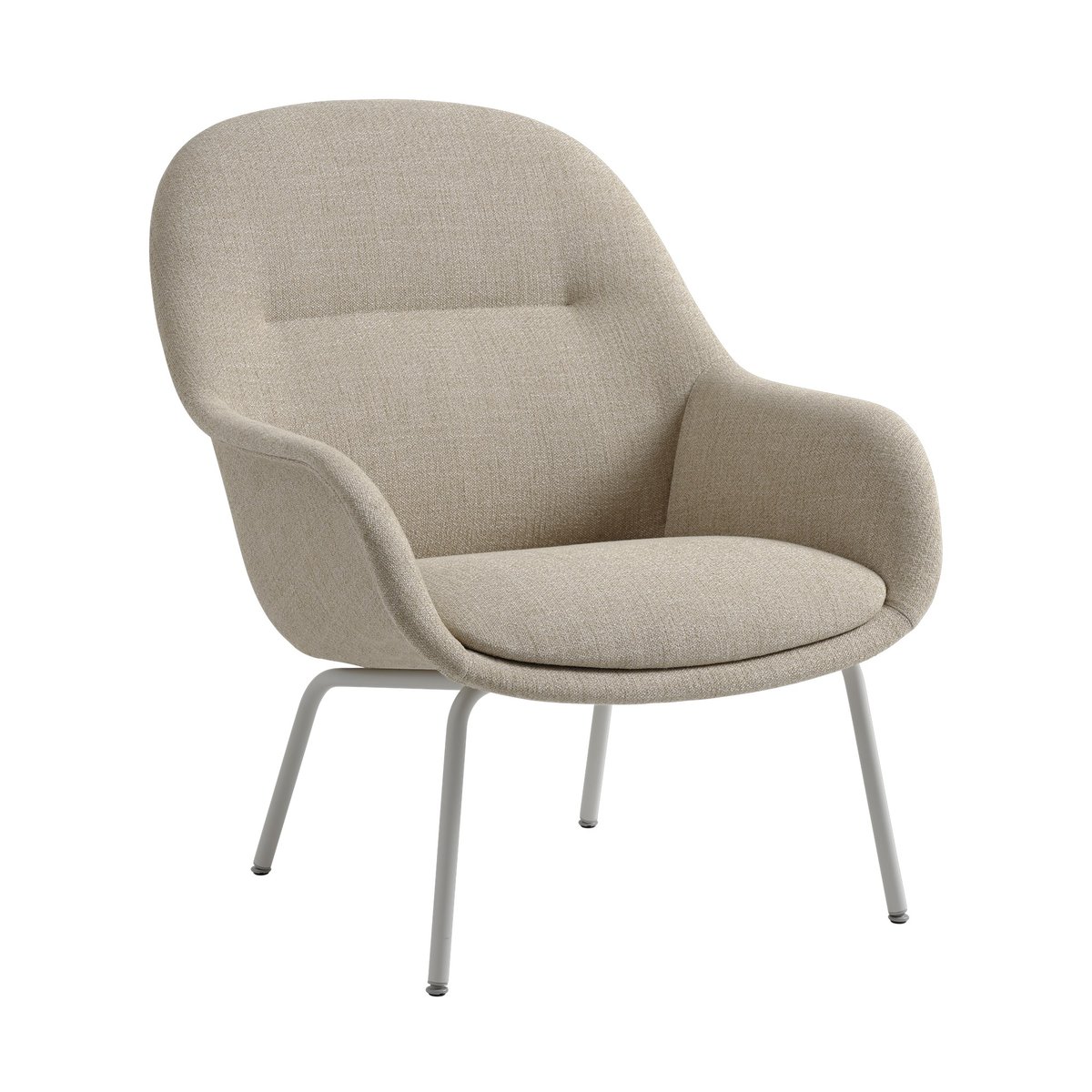 Muuto Fiber Lounge fauteuil met stalen poten Ecriture 240-grey