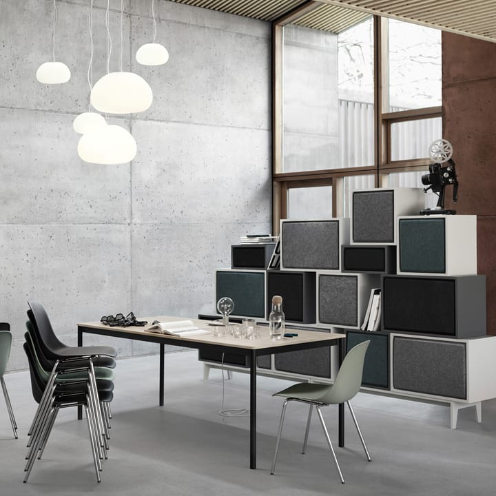 Fiber stoel stalen onderstel kunststof zitting, Grey-Grey Muuto