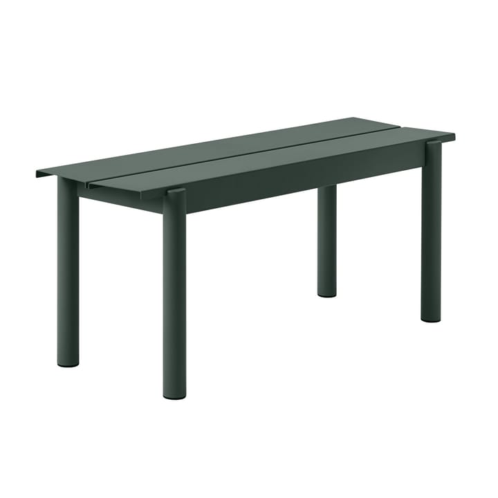 Linear steel bench bank 110x34 cm - Dark green - Muuto