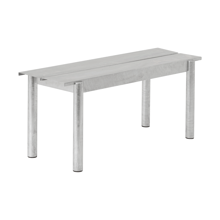 Linear steel bench bank 110x34 cm - Warm galvanized steel - Muuto