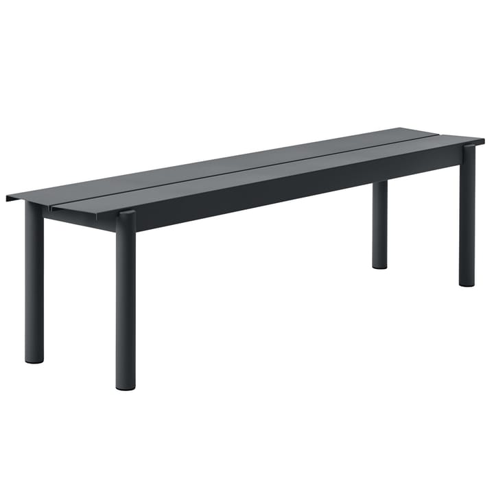 Linear steel bench bank 170x34 cm - Black - Muuto