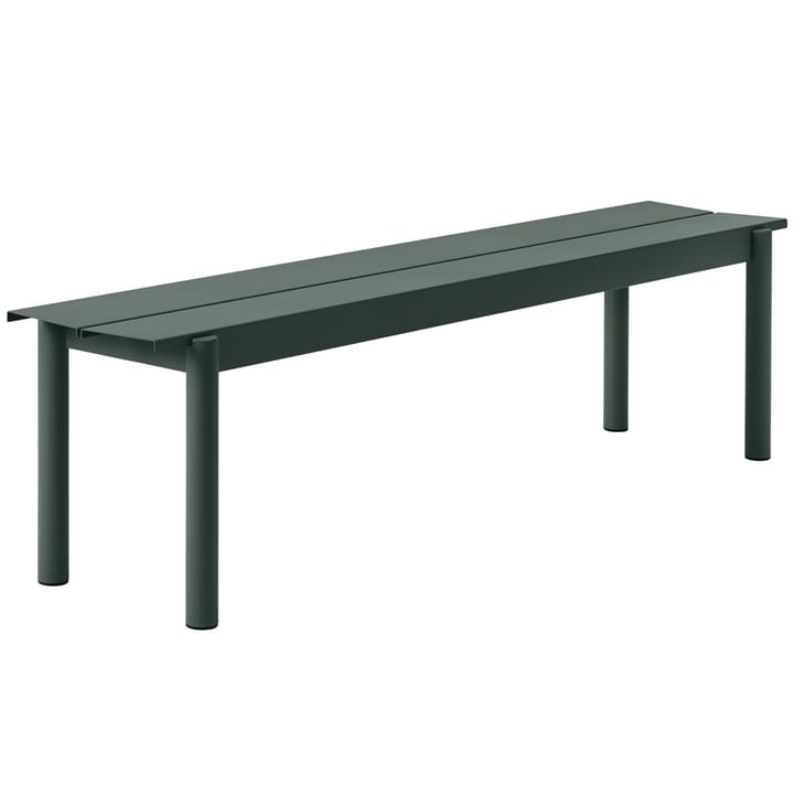 Linear steel bench bank 170x34 cm - Dark green - Muuto