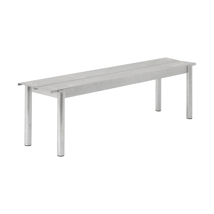 Linear steel bench bank 170x34 cm - Warm galvanized steel - Muuto