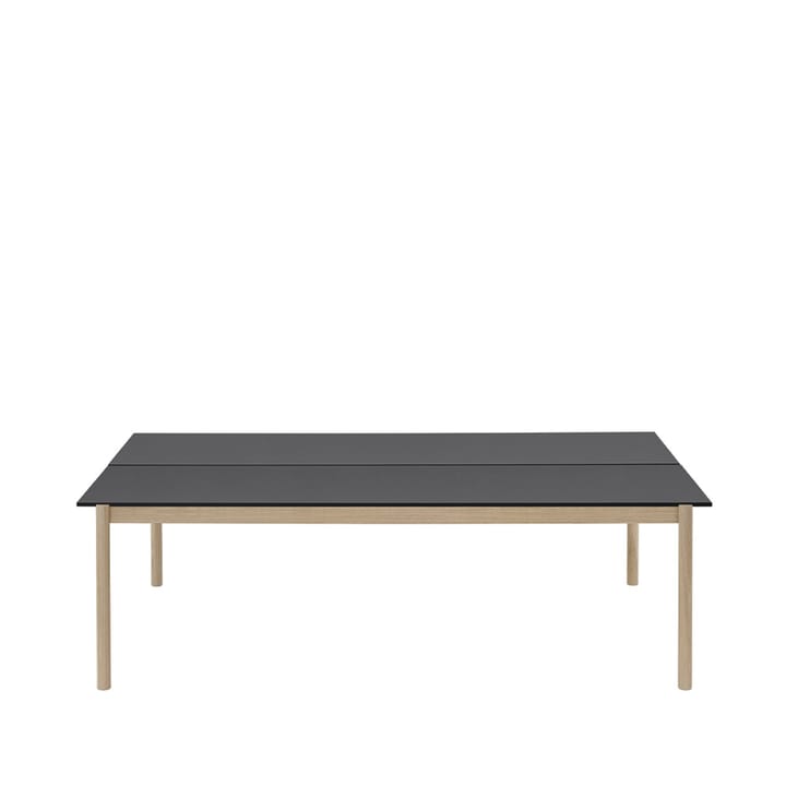 Linear System tafel 142x240 cm - Black nanolaminate-Black-Oak - Muuto