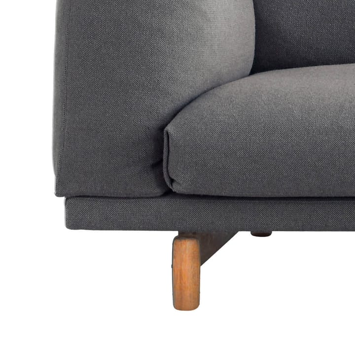 Rest bank, 3-zits-remix 163 grey-eikenhouten poten Muuto