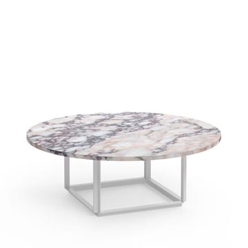 Florence salontafel - white viola marble, ø90 cm, wit onderstel - New Works