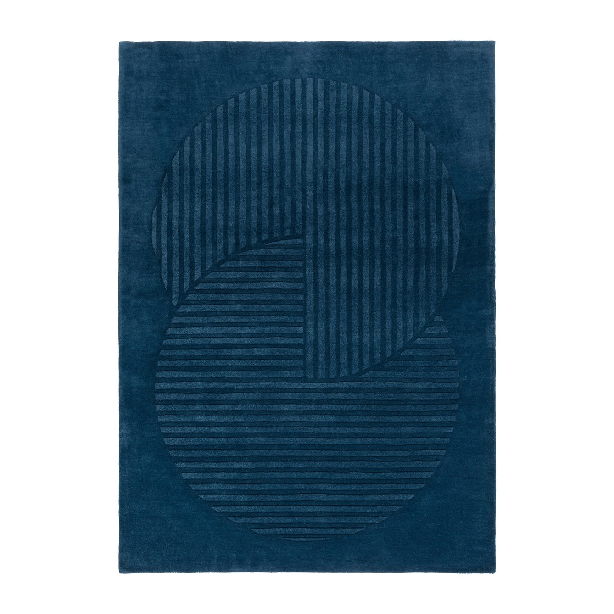 NJRD Levels wollen vloerkleed circles blauw 170x240 cm