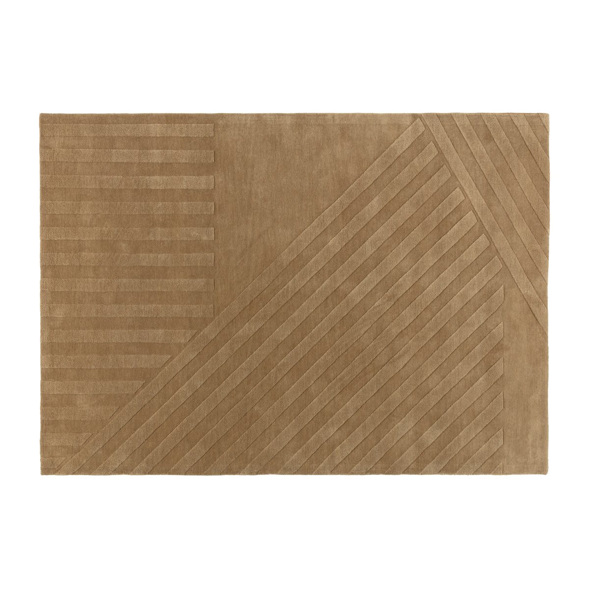 NJRD Levels wollen vloerkleed stripes beige 200x300 cm