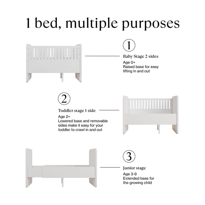 Form baby- en juniorbed 166x77,5x87 cm, Eiken Nofred