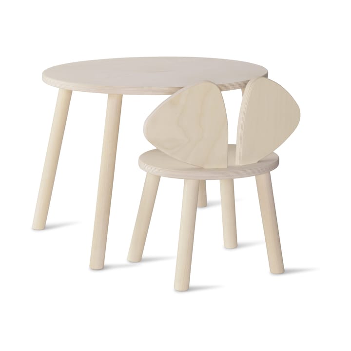Mouse set kinderstoel + tafel - Wit gepigmenteerd - Nofred