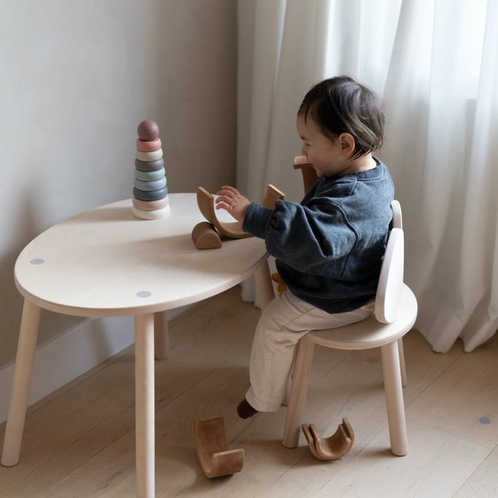 Mouse set kinderstoel + tafel - Wit gepigmenteerd - Nofred