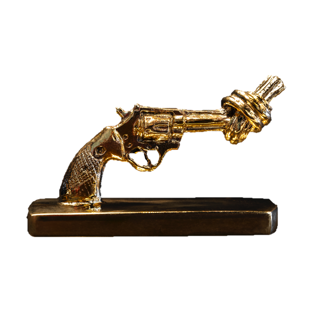 Non Violence Knotted Gun mini 7 cm Brons