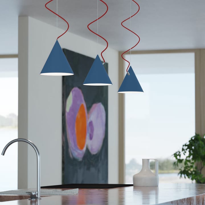 Castor hanglamp 20 cm, Klaarblauw-rood-zilver Noon