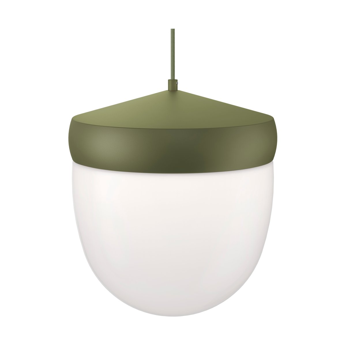 Noon Pan hanglamp frosted 30 cm Militairgroen-groen