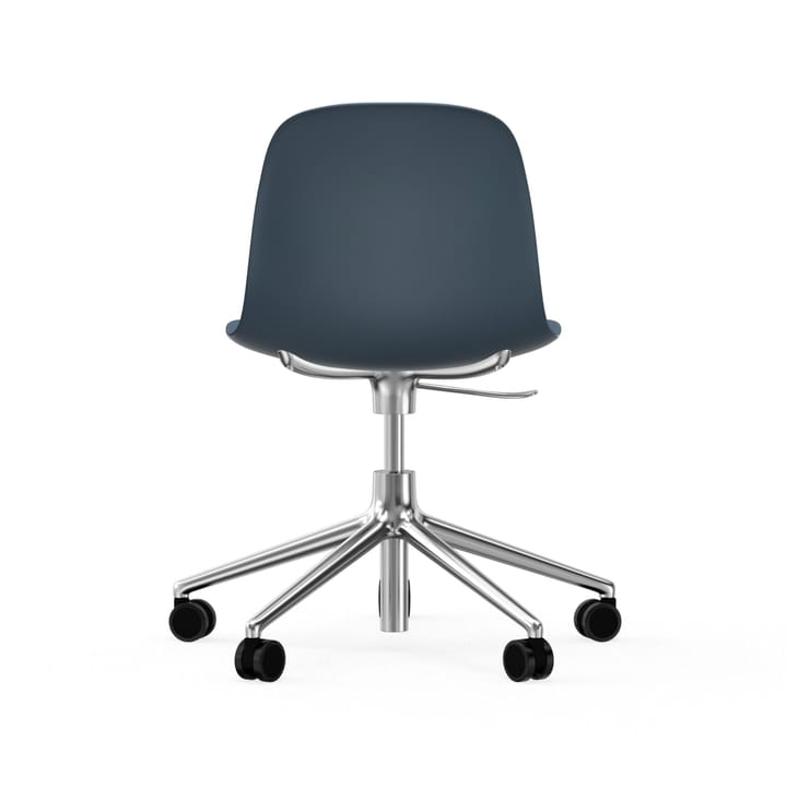 Form chair draaistoel, 5 W bureaustoel, blauw, aluminium wielen Normann Copenhagen