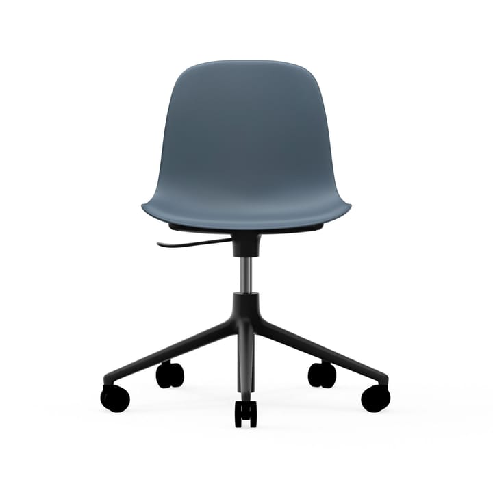 Form chair draaistoel, 5 W bureaustoel, blauw, zwart aluminium, wielen Normann Copenhagen