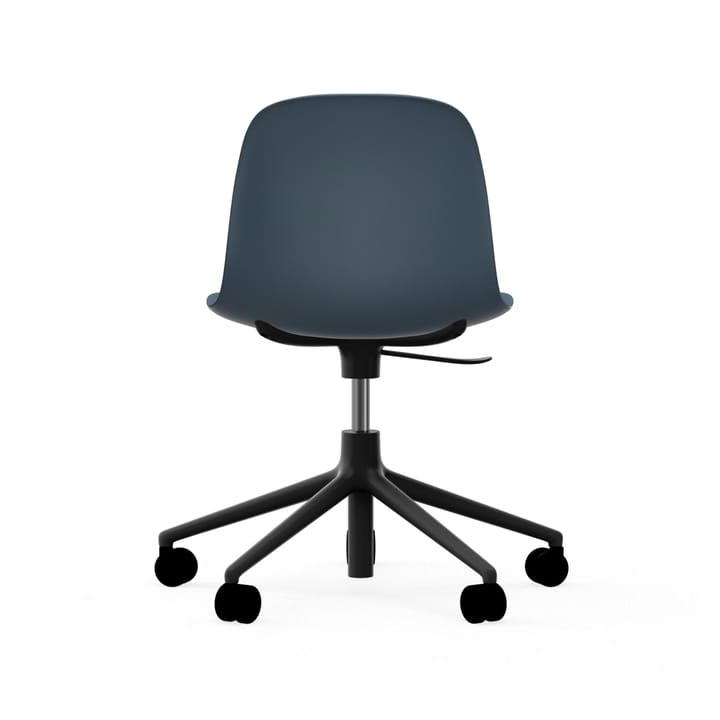 Form chair draaistoel, 5 W bureaustoel, blauw, zwart aluminium, wielen Normann Copenhagen