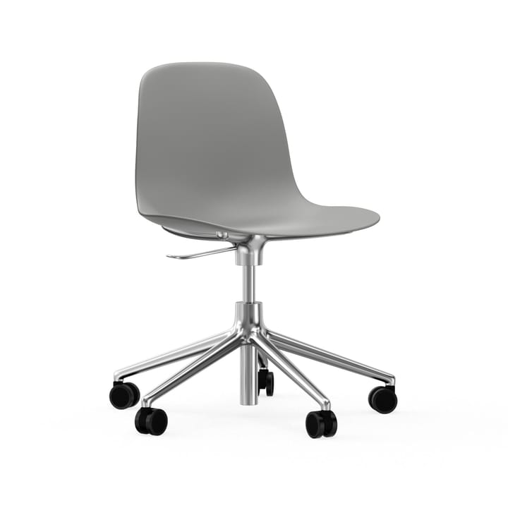 Form chair draaistoel, 5 W bureaustoel, grijs, aluminium, wielen Normann Copenhagen