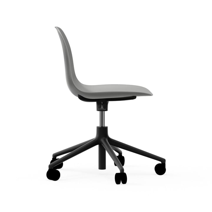 Form chair draaistoel, 5 W bureaustoel, grijs, zwart aluminium, wielen Normann Copenhagen