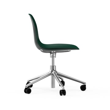 Form chair draaistoel, 5 W bureaustoel - groen, aluminium, wielen - Normann Copenhagen