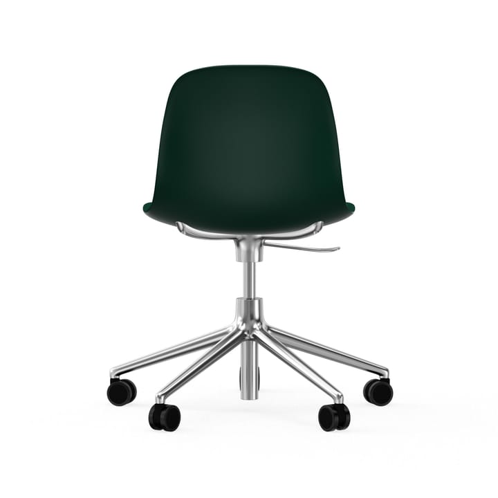 Form chair draaistoel, 5 W bureaustoel, groen, aluminium, wielen Normann Copenhagen