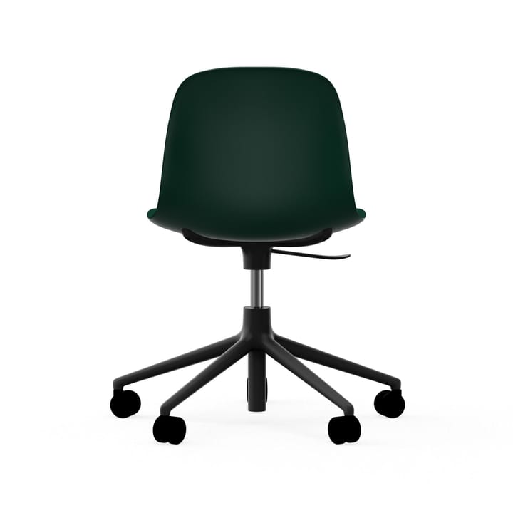 Form chair draaistoel, 5 W bureaustoel, groen, zwart aluminium, wielen Normann Copenhagen