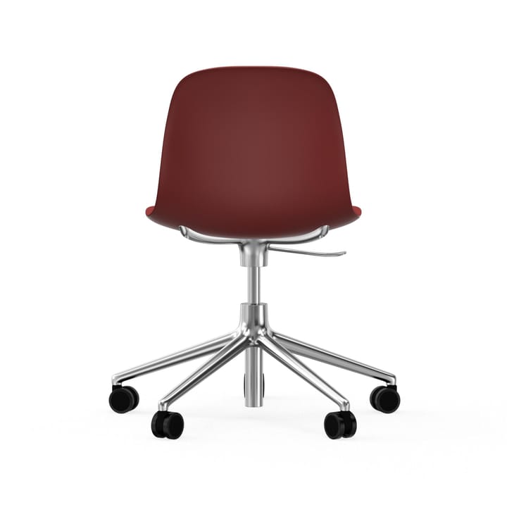 Form chair draaistoel, 5 W bureaustoel, rood, aluminium, wielen Normann Copenhagen