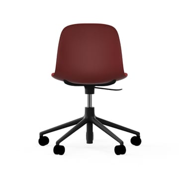 Form chair draaistoel, 5 W bureaustoel - rood, zwart aluminium, wielen - Normann Copenhagen