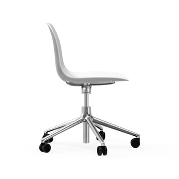 Form chair draaistoel, 5 W bureaustoel - wit, aluminium, wielen - Normann Copenhagen