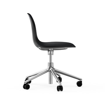 Form chair draaistoel, 5 W bureaustoel - zwart, aluminium, wielen - Normann Copenhagen